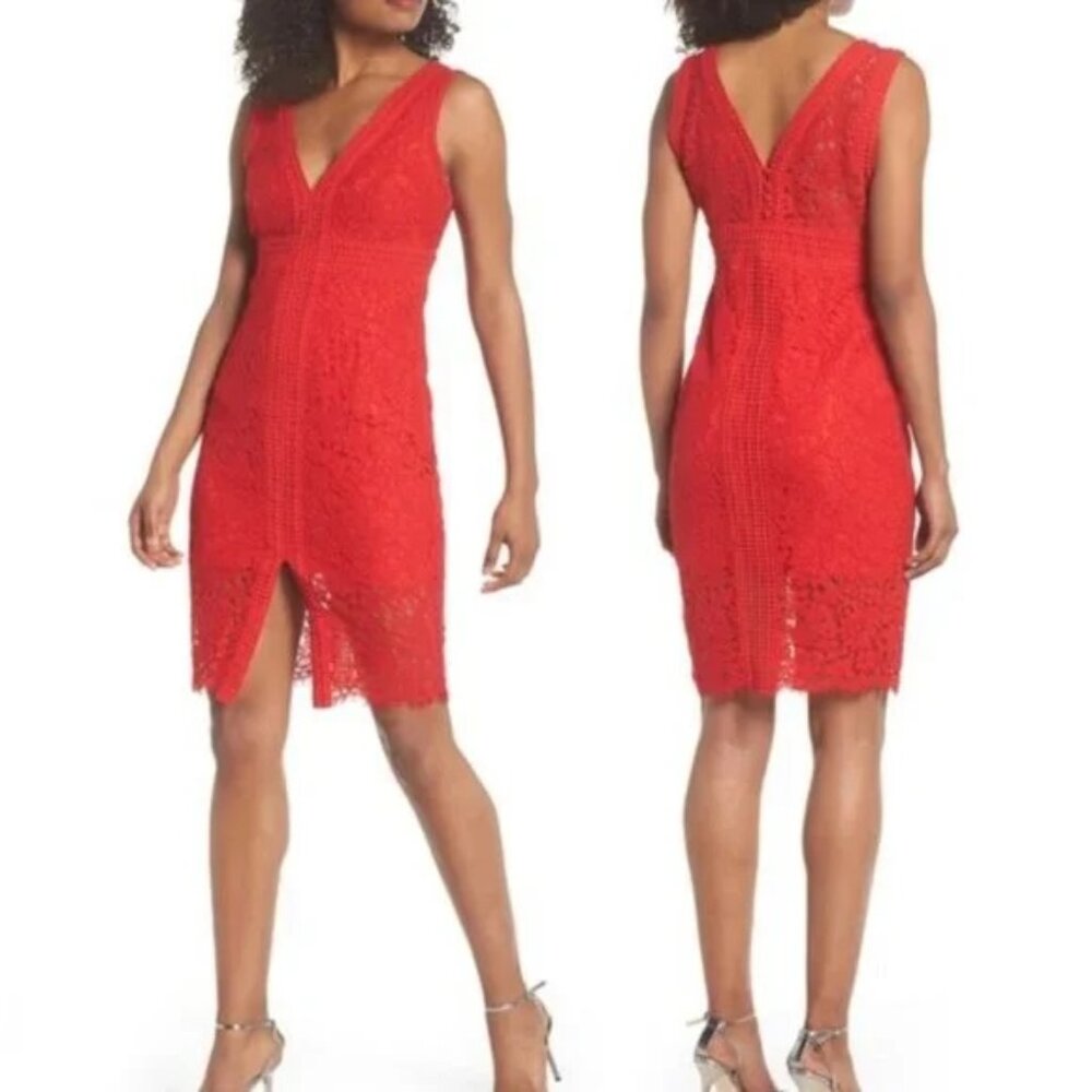 Bardot Morgan Lace Dress Red